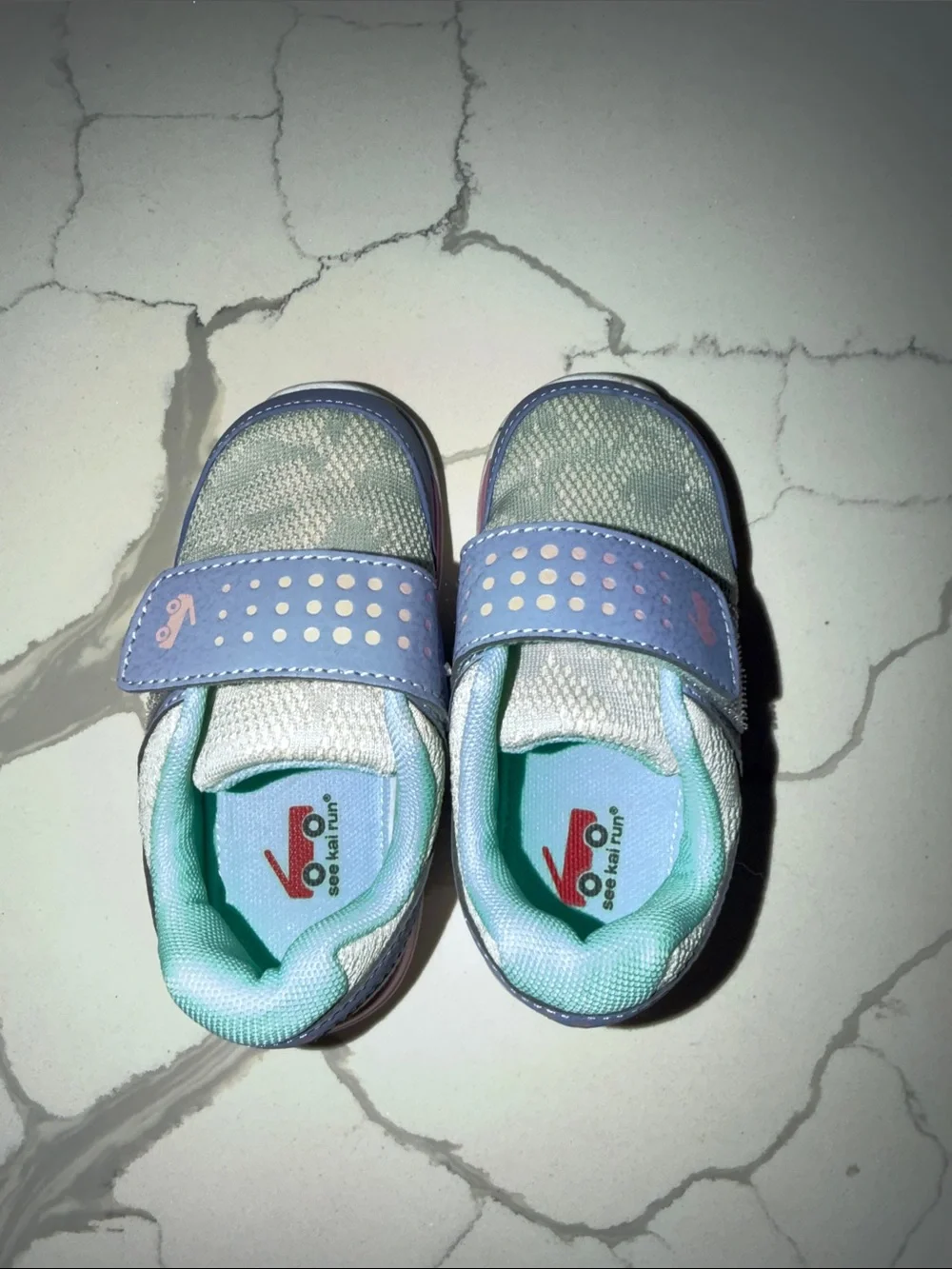 See Kai Run Kids Mint and Light Blue Velcro Sneakers
